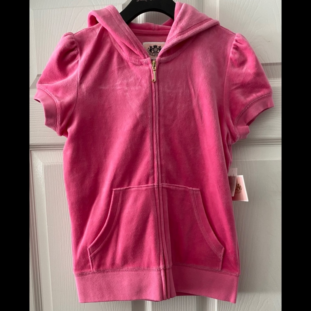 NWT JUICY COUTURE Girls 2 Piece Highlighter S/S Velour Jacket end Short